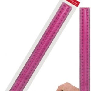 Marlin 30cm Finger Grip Ruler Pink
