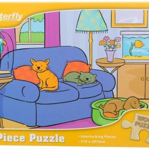 Butterfly 12 Piece A4 Wooden Puzzle Domestic