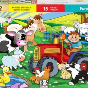 RGS 15 Piece A4 Wooden Puzzle Farm