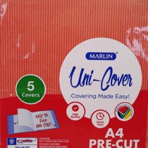 Marlin Kids A4 Precut Book Cover Red 5 Pack