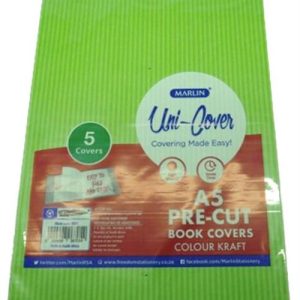 Marlin Kids A5 Precut Book Cover Green 5 Pack